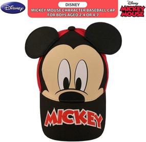 img 1 attached to 🧢 Adorable Disney Mickey Mouse Baseball Cap with 3D Mickey Ears for Toddlers/Little Boys