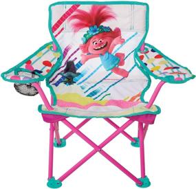 img 4 attached to 🪑 Jakks Pacific Foldable Camp Chair Trolls 2: Sturdy Metal Construction, Easy-to-Open Design, Convenient Cup Holder, Cleanable Materials, Carrying Bag - Ideal for Kids Ages 3+!