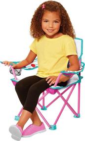 img 3 attached to 🪑 Jakks Pacific Foldable Camp Chair Trolls 2: Sturdy Metal Construction, Easy-to-Open Design, Convenient Cup Holder, Cleanable Materials, Carrying Bag - Ideal for Kids Ages 3+!