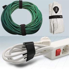 img 1 attached to 🔗 Portable Hook and Loop Storage Straps - Extension Cord Organizer for Basement, RV, Hose, Rope Wrap - HELHUNLEE Cord Wrap Keeper