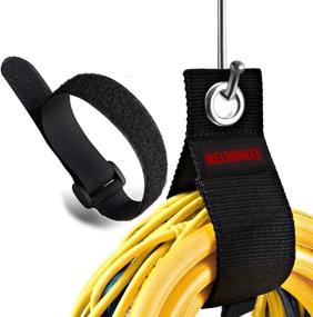 img 4 attached to 🔗 Portable Hook and Loop Storage Straps - Extension Cord Organizer for Basement, RV, Hose, Rope Wrap - HELHUNLEE Cord Wrap Keeper