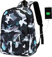 school backpack bookbag camouflage charging logo