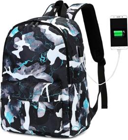 img 4 attached to School Backpack Bookbag Camouflage Charging