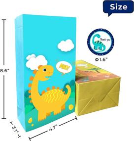 img 3 attached to Dinosaur Party Bags for Kids Birthday and Baby Shower – 24 Packs of Dinosaur Candy Bags, Gift Bags with 12 Different Types for Jurassic Theme Party Suppliers