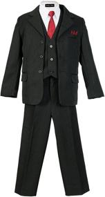 img 2 attached to Kids' Pinstripe Suit Set with Matching Tie - Sizes 2T-20