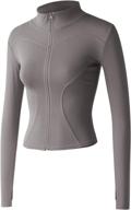 🏃 stretchy women's full zip running track jacket with thumb holes - locachy lightweight and ideal for workouts logo