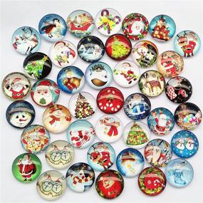 img 3 attached to 🎄 Libiline 20pcs Assorted Styles Christmas Snow Man Tree Claus Jingle Bell Glass Button Flatback - Perfect for Phone Covers, Scrapbooking, DIY Crafts (25mm/1")