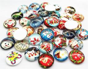 img 2 attached to 🎄 Libiline 20pcs Assorted Styles Christmas Snow Man Tree Claus Jingle Bell Glass Button Flatback - Perfect for Phone Covers, Scrapbooking, DIY Crafts (25mm/1")