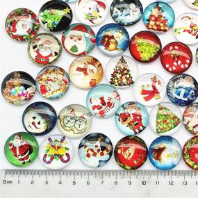 img 1 attached to 🎄 Libiline 20pcs Assorted Styles Christmas Snow Man Tree Claus Jingle Bell Glass Button Flatback - Perfect for Phone Covers, Scrapbooking, DIY Crafts (25mm/1")