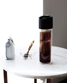 img 1 attached to ☕ Stay Refreshed Anytime with SOMA Double Wall Glass Tea and Coffee Cold Brew Bottle, Black, 12oz - SM18501K