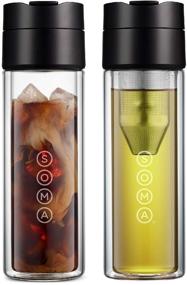 img 3 attached to ☕ Stay Refreshed Anytime with SOMA Double Wall Glass Tea and Coffee Cold Brew Bottle, Black, 12oz - SM18501K