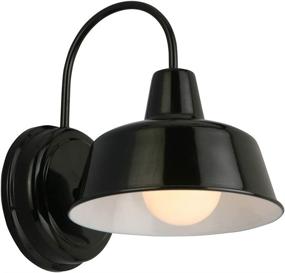 img 4 attached to Industrial Modern Wall Mount Light for Porch - Design House 579367 Mason Indoor/Outdoor with Metal Shade, 8 in, Black