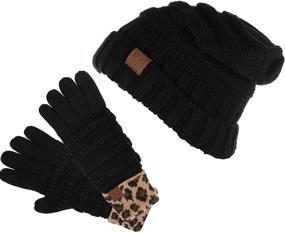 img 3 attached to 🧤 Boys' Accessories and Cold Weather Set: Oversized Beanie with Lined Gloves