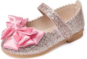 img 4 attached to Туфли для девочек-принцесс с бантом SOFMUO Toddler Bowknot Ballerina