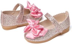 img 3 attached to Туфли для девочек-принцесс с бантом SOFMUO Toddler Bowknot Ballerina