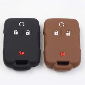 img 3 attached to Чехол для смарт-ключа Btopars Silicone Smart Key Fob для Chevrolet Silverado/Sierra/GMC Canyon/Colorado (черный/коричневый) - Совместим с моделями 2014-2021 - комплект из 2 шт.