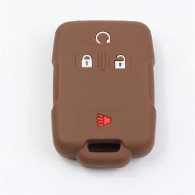 img 1 attached to Чехол для смарт-ключа Btopars Silicone Smart Key Fob для Chevrolet Silverado/Sierra/GMC Canyon/Colorado (черный/коричневый) - Совместим с моделями 2014-2021 - комплект из 2 шт.