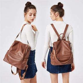 img 3 attached to Backpack Fashion Leather Travel Shoulder Women's Handbags & Wallets