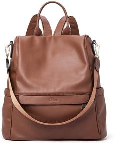 img 4 attached to Backpack Fashion Leather Travel Shoulder Women's Handbags & Wallets