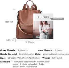 img 2 attached to Backpack Fashion Leather Travel Shoulder Women's Handbags & Wallets