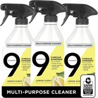 9 elements lemon multi surface cleaning vinegar spray - all purpose cleaner for kitchen, floor, and bathroom - 18 oz bottles (pack of 3) logo