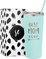 👩 stylish & practical best mom ever gift: engraved insulated stainless steel tumbler with straw - perfect for birthdays, christmas, new moms and more! logo