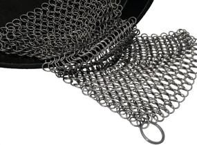 img 1 attached to 🧼 Küche Chef XL Cast Iron Cleaner and Scrubber: Premium 316 Stainless Steel Chainmail Scrubber for Effective Cleaning, 8x8 Inch