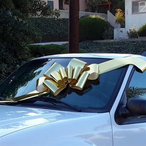 img 1 attached to 🎁 Stunning 25" Wide Metallic Gold Car Bow - Perfect Ribbon Gift Decoration for Christmas, Birthdays, and Graduations - Fully Assembled