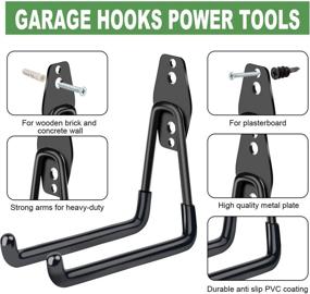 img 3 attached to 🔧 12-Pack STURME Garage Utility Storage Hooks - Heavy Duty Steel Hooks for Wall Hanging Power Tools, Ladders, Bikes, Bulk Items, Garden Hoses, and More Equipment (Black)