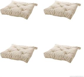 img 1 attached to Ikea MALINDA Chair Cushion, Light Beige - 4 Pack: Premium Comfort and Value Deal!