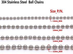 img 2 attached to ZCNest 33Ft Stainless Steel Ball Chains Set for Necklace Bracelet Jewelry Making - 40 Connector Clasps, 20 Loop Clasps, Wide 2.0mm, 2027-B