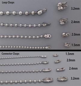 img 1 attached to ZCNest 33Ft Stainless Steel Ball Chains Set for Necklace Bracelet Jewelry Making - 40 Connector Clasps, 20 Loop Clasps, Wide 2.0mm, 2027-B