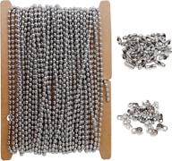 zcnest 33ft stainless steel ball chains set for necklace bracelet jewelry making - 40 connector clasps, 20 loop clasps, wide 2.0mm, 2027-b logo