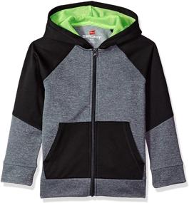img 1 attached to High-performing Hanes Boys Tech Fleece Full-Zip Raglan Hoodie: Ultimate Warmth and Comfort!
