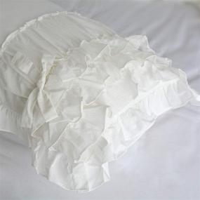 img 2 attached to 🛏️ Softta 20x30 Ruffle Pillowcase Set - White Ruched Decorative Ruffles Pillow Shams 2pcs - 100% Washed Cotton - Twin/Full/Queen Size - Envelope Closure - (NO Comforter NO Filling)