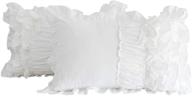 🛏️ softta 20x30 ruffle pillowcase set - white ruched decorative ruffles pillow shams 2pcs - 100% washed cotton - twin/full/queen size - envelope closure - (no comforter no filling) logo
