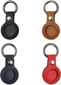 img 4 attached to West Leathers Anti-Lost Leather Case for AirTag (4 Pack) - Protective Cover with Keychain Ring for Safety, Apple Airtag Locator and Tracking