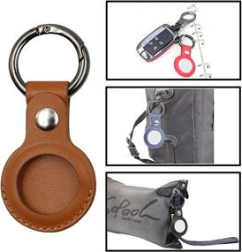 img 1 attached to West Leathers Anti-Lost Leather Case for AirTag (4 Pack) - Protective Cover with Keychain Ring for Safety, Apple Airtag Locator and Tracking