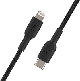 img 2 attached to 🔌 Belkin Braided USB C to Lightning Cable - MFi Certified iPhone Fast Charger - Compatible with iPhone 13, 12, 11, Pro, Pro Max, Mini, iPad, AirPods - 3.3FT/1M (Black)