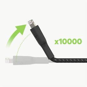 img 1 attached to 🔌 Belkin Braided USB C to Lightning Cable - MFi Certified iPhone Fast Charger - Compatible with iPhone 13, 12, 11, Pro, Pro Max, Mini, iPad, AirPods - 3.3FT/1M (Black)