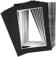 🖼️ premium set of 100 black picture mats with white core bevel cut for 4x6 photos logo