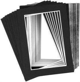 img 1 attached to 🖼️ Premium Set of 100 Black Picture Mats with White Core Bevel Cut for 4x6 Photos