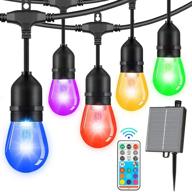 🌞 enhance backyard ambiance with waterproof 48 ft rgb solar string lights – 16 shatterproof led bulbs, remote control included логотип