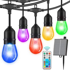 img 4 attached to 🌞 Enhance Backyard Ambiance with Waterproof 48 FT RGB Solar String Lights – 16 Shatterproof LED Bulbs, Remote Control Included