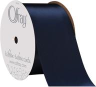 🎀 offray berwick navy blue satin ribbon, 2.25" wide, 10 yards - high quality double face satin ribbon logo