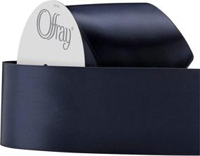 img 2 attached to 🎀 Offray Berwick Navy Blue Satin Ribbon, 2.25" Wide, 10 Yards - High Quality Double Face Satin Ribbon