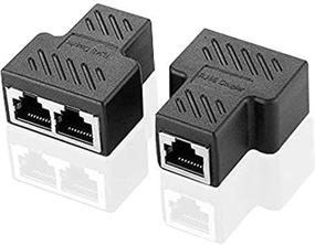 img 1 attached to 🔌 RJ45 Splitter Connectors Adapter 1 to 2 Ethernet Splitter Coupler - 2 Pack