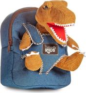 🦕 dinosaur denim backpack: the perfect stylish choice for boys and girls logo