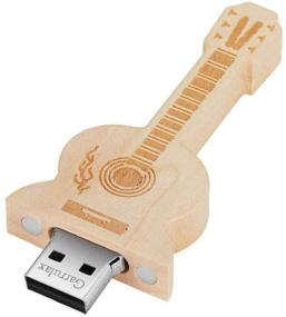 img 1 attached to 🎸GARRULAX Деревянная USB-флешка 32 ГБ - USB2.0 флеш-накопитель для хранения данных Thumb Drive (дизайн кленовой гитары)