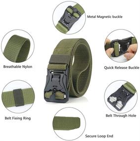 img 3 attached to Women's Military Accessories: Longwu Magnetic Quick Release Belt with Breathable Design